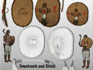 tomahawk and shield 3D Model