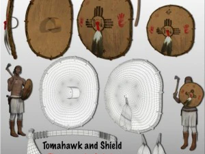 tomahawk i tarcza Model 3D