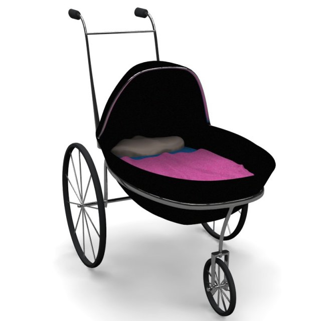 baby carriage Modelo 3D .c4d .max .obj .3ds .fbx .stl .blend 