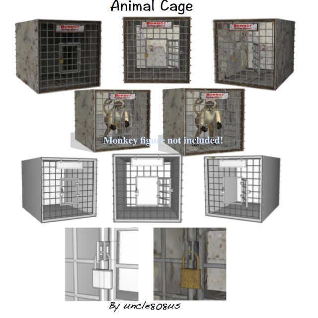 animal cage 3D Model .c4d .max .obj .3ds .fbx .stl .blend 
