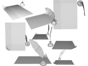 quill paper ink Model 3D