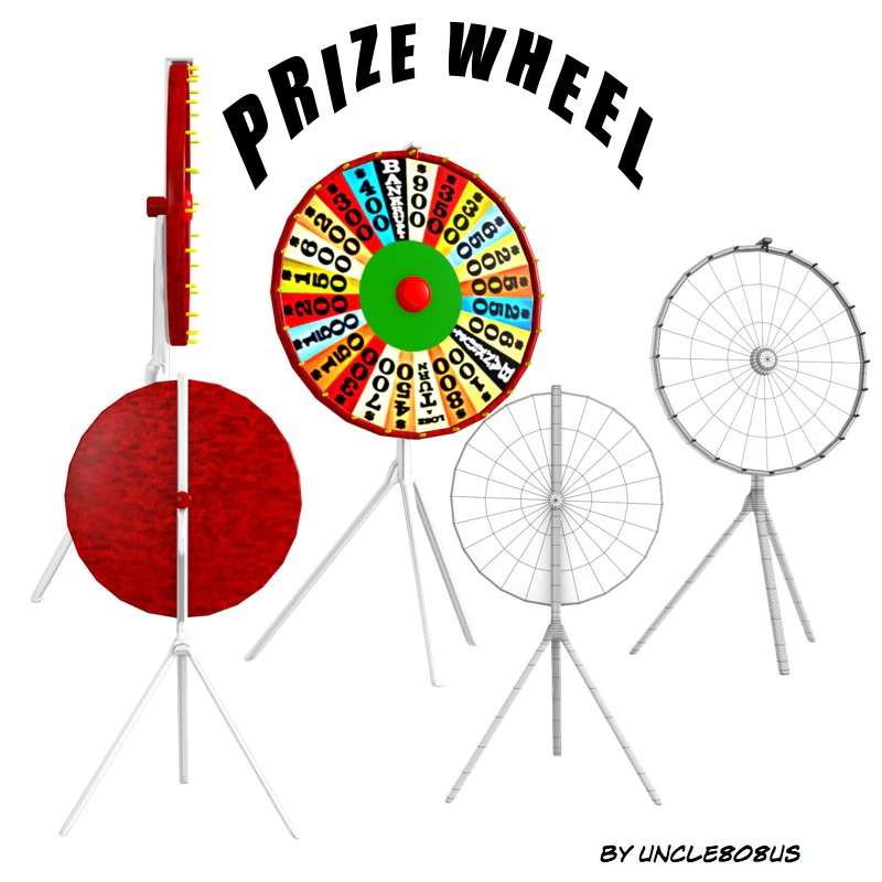 prize wheel 3D Model .c4d .max .obj .3ds .fbx .stl .blend
