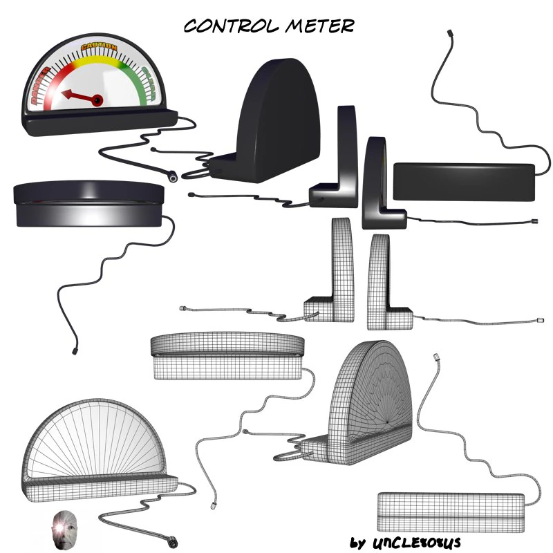 control meter 3D Model .c4d .max .obj .3ds .fbx .stl .blend 
