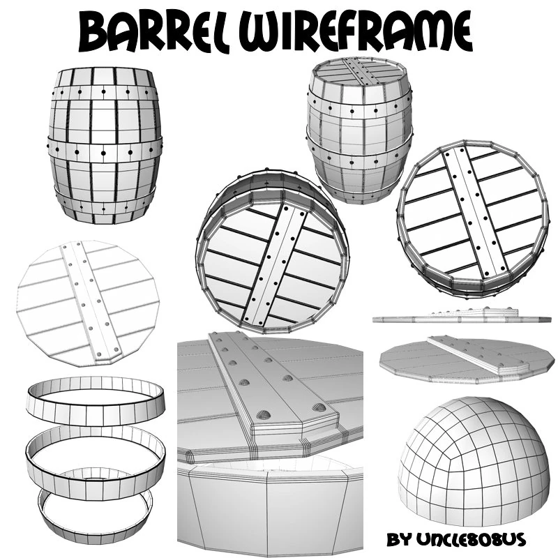 barrel 3D Model .c4d .max .obj .3ds .fbx .stl .blend