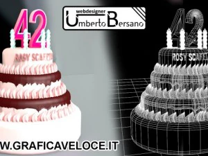 torta di compleanno Modello 3D