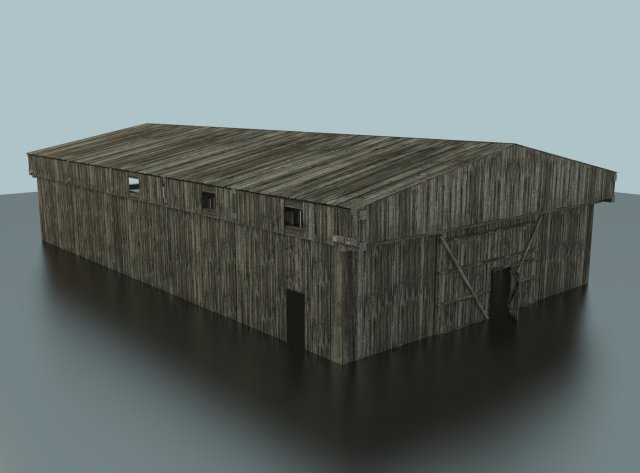 wooden warehouse 3D 모델 .c4d .max .obj .3ds .fbx .stl .blend 
