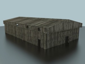 wooden warehouse Modello 3D