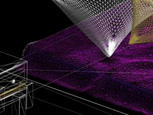 textured bed with pillows 3D Model