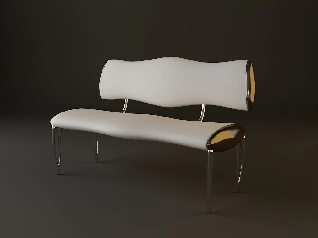upholstered bench 3D Model .c4d .max .obj .3ds .fbx .stl .blend 