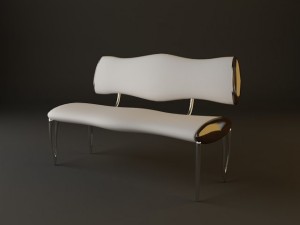 upholstered bench 3D Model