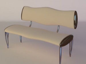upholstered bench 3D Модель
