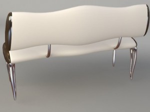upholstered bench 3D Модель