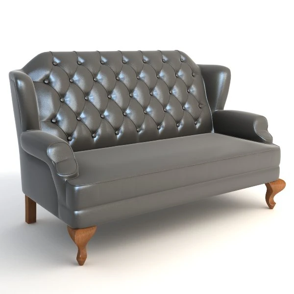 wingback sofa 3D Model .c4d .max .obj .3ds .fbx .stl .blend 