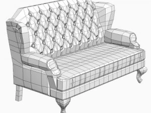 wingback sofa 3D Model