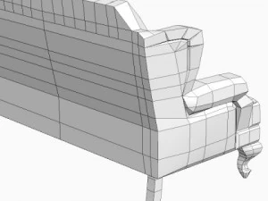 wingback sofa 3D Model