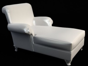 white leather chaise chair Modello 3D