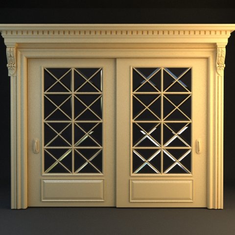 wide double door Modelo 3D .c4d .max .obj .3ds .fbx .stl .blend 