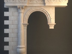 stone column  arch 3D Модель