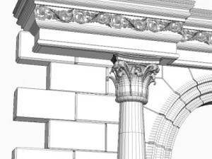 stone column  arch 3D Model