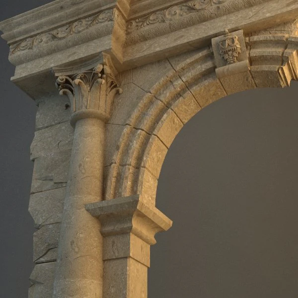 old stone column  arch 3D Model .c4d .max .obj .3ds .fbx .stl .blend 