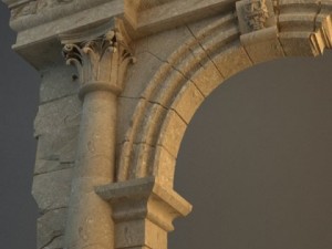 old stone column  arch 3D Model