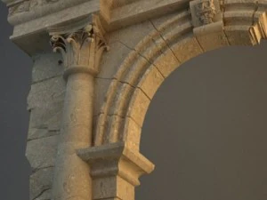 오래된 돌기둥 아치 3D 모델