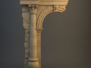 old stone column  arch 3D Model