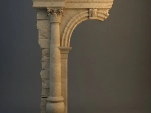 old stone column  arch 3D Model