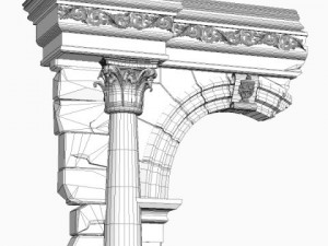 old stone column  arch 3D Model
