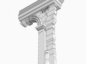 old stone column  arch 3D Model