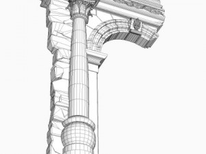 old stone column  arch 3D Model
