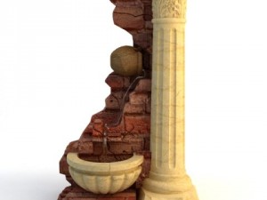 fountain  stone column 3D Model