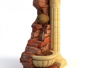fountain  stone column 3D Model