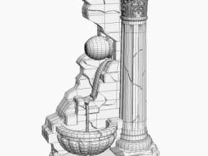 fountain  stone column 3D Model