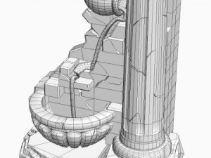 fountain  stone column 3D Model