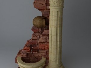 fountain  stone column 3D Model