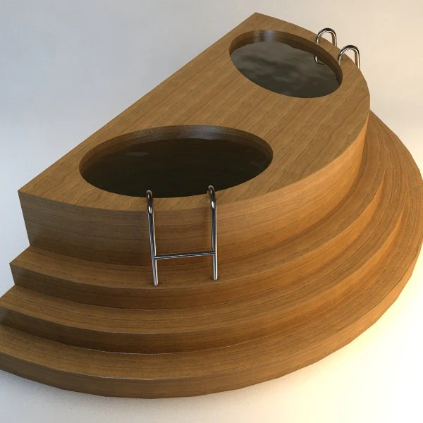 wooden baptistery 3D Model .c4d .max .obj .3ds .fbx .stl .blend 