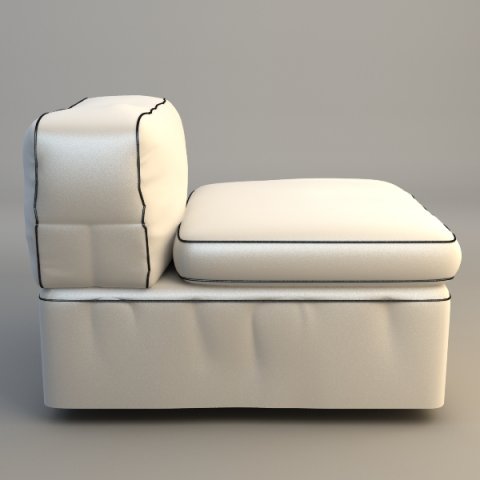 armless upholstered chair 3D 모델 .c4d .max .obj .3ds .fbx .stl .blend 