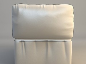armless upholstered chair 3D 모델