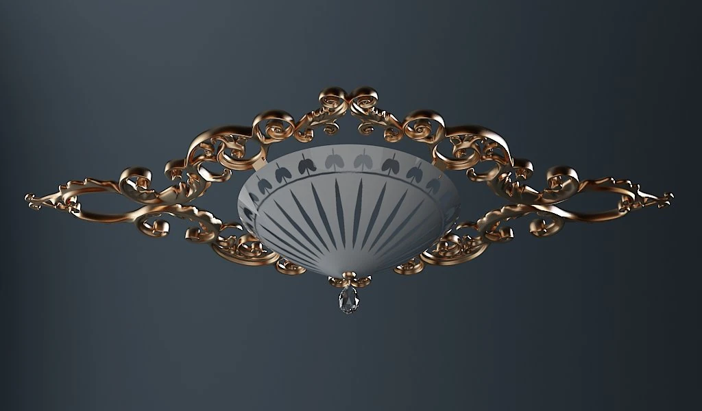 ornate ceiling light fixture 3D Model .c4d .max .obj .3ds .fbx .stl .blend 