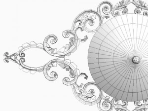 ornate ceiling light fixture 3D Model