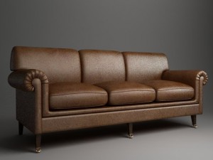 rolled arm sofa 3 3D 模型