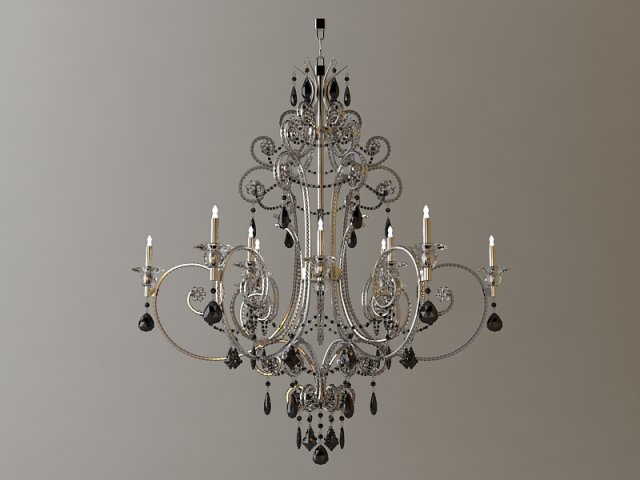 detailed chandelier 3D Model .c4d .max .obj .3ds .fbx .stl .blend 