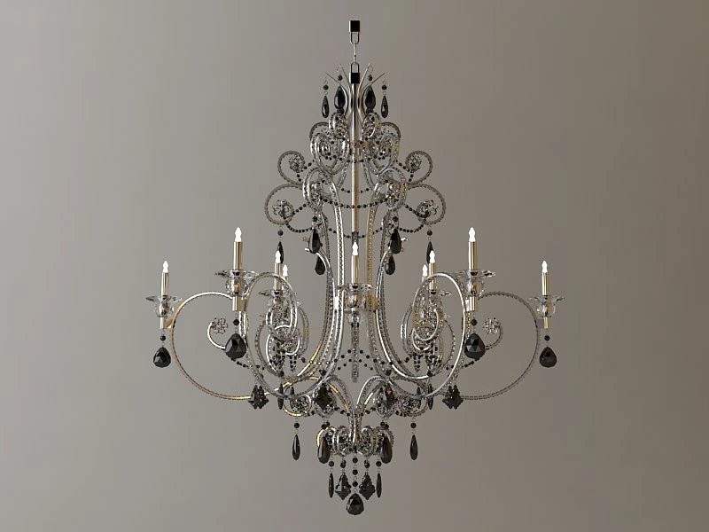 detailed chandelier 3D Model .c4d .max .obj .3ds .fbx .stl .blend 