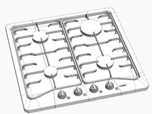 gas cooker 3D-Modell