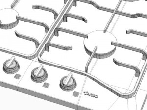 gas cooker 3D-Modell