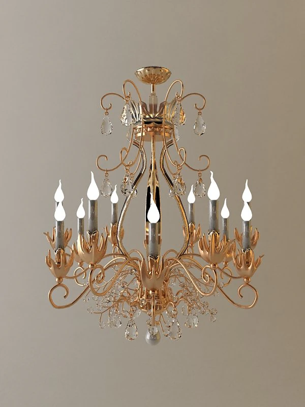 antique detailed chandelier 3D Model .c4d .max .obj .3ds .fbx .stl .blend