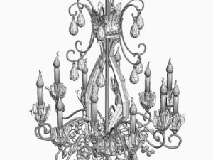 antique detailed chandelier 3D 모델