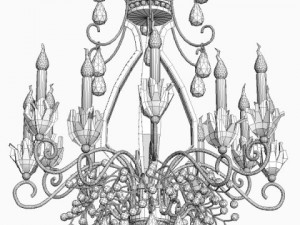 antique detailed chandelier 3D 모델