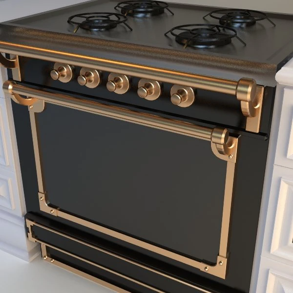 gourmet stove 2 3D Model .c4d .max .obj .3ds .fbx .stl .blend 